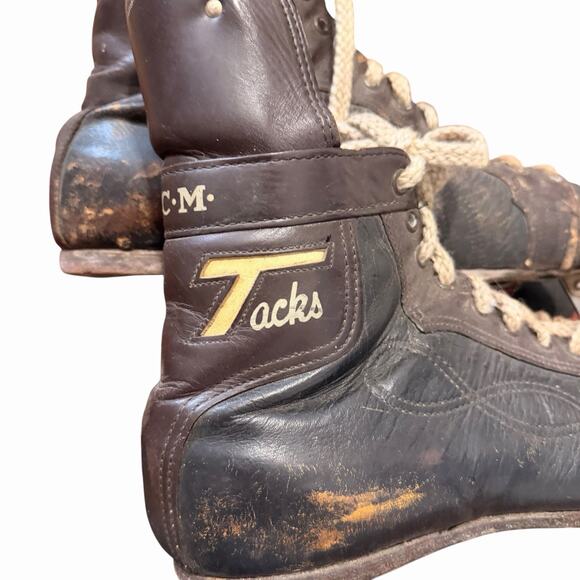 Vintage CCM Tacks Hockey Skates 1969–73 Made in Canada Prolite Holders ~ Size8.5 main image 7